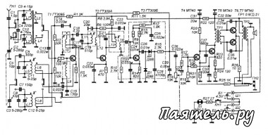 Схема транзисторного радиоприемника - Вега-402