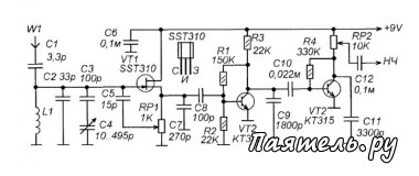 Схема КВ-Приемника прямого усиления