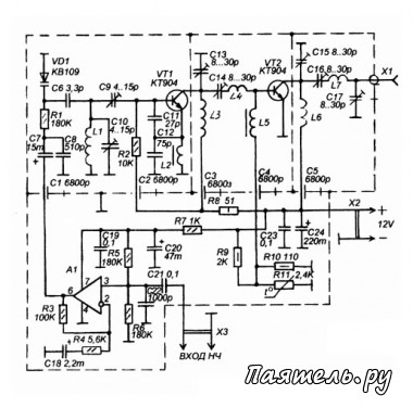 Схема УКВ-ЧМ Радиопередатчика