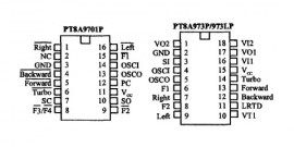 Микросхемы для дистанционного управления PT8A9701, PT8A973