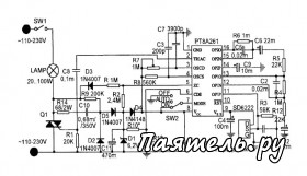 Схема инфракрасных датчиков включения освещения - Микросхема PT8A261/262