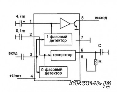 Схема тонального декодера - микросхема LM567