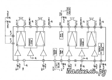 Микросхема LA4743B усилитель мощности