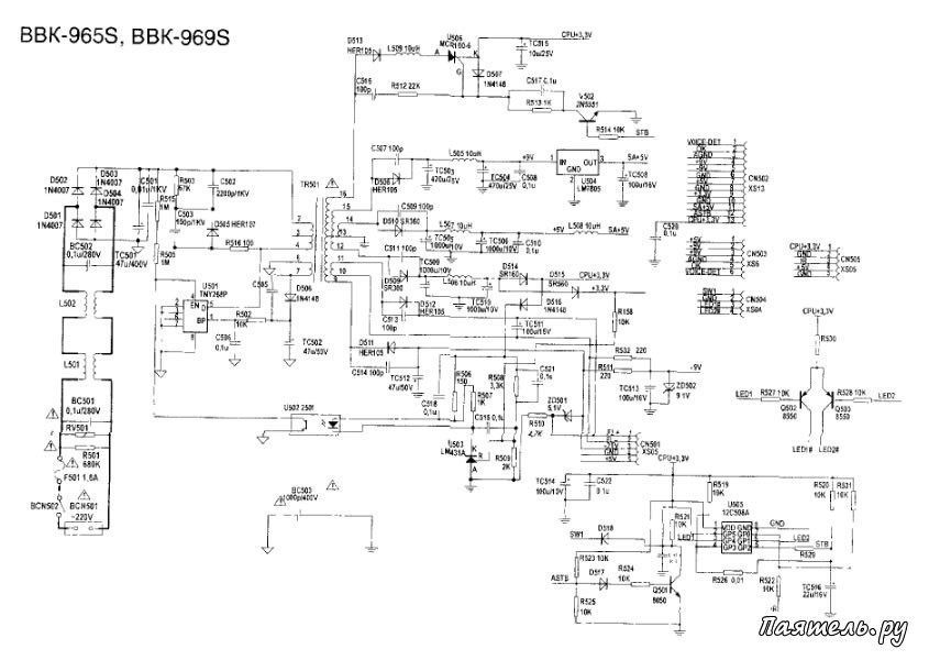 Схема источника питания DVD-плееров BBK » Паятель.Ру - Все электронные .