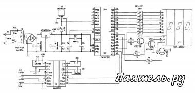 Схема простого цифрового термометра