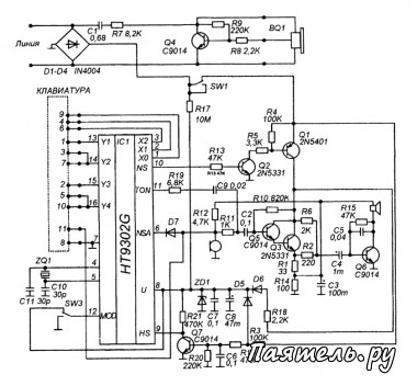 Схема телефона Panaphone