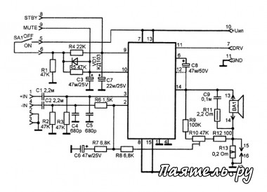 Схема усилителя на микросхеме TDA7293