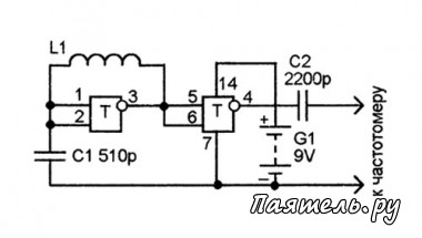 Схема металлоискателя из частотомера