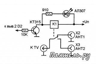 Схема дистанционного переключателя антенны